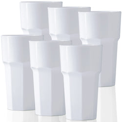 Unbreakable Drinking Glasses - Reusable Drinkware - Juice & Cocktail & Party-11 Oz, WHITE