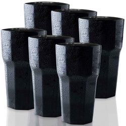 Unbreakable Drinking Glasses - Reusable Drinkware - Juice & Cocktail & Party-11 Oz, BLACK